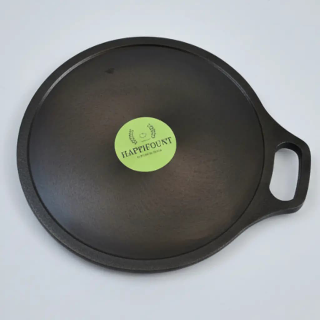 Premium 11 Inch Cast Iron Dosa Tawa – Pre-Seasoned | Double handle | Heavy Duty Cast Iron Dosa Pan | Happifount Kitchenware (சிறந்த தோசைக்கல் - Best Dosa Tawa )