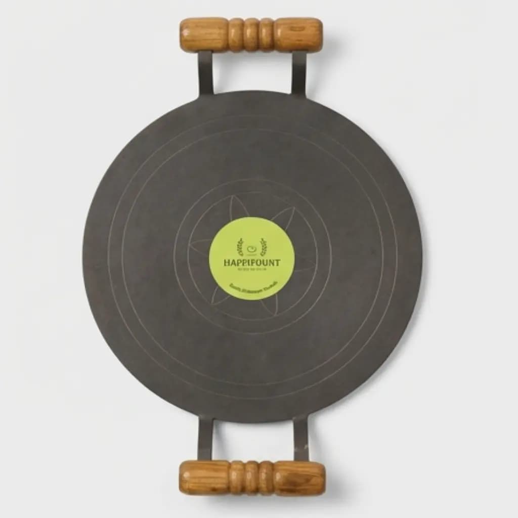 Wooden handle Dosa Tawa - 12 inch round - Heavy Duty Iron Dosa Pan | Happifount Kitchenware (சிறந்த தோசைக்கல் - Best Dosa Tawa )