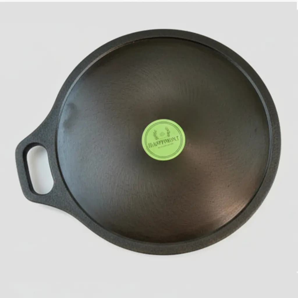 Premium 12 Inch Cast Iron Dosa Tawa – Pre-Seasoned | Single handle| Heavy Duty Cast Iron Dosa Pan | Happifount Kitchenware (சிறந்த தோசைக்கல் - Best Dosa Tawa )